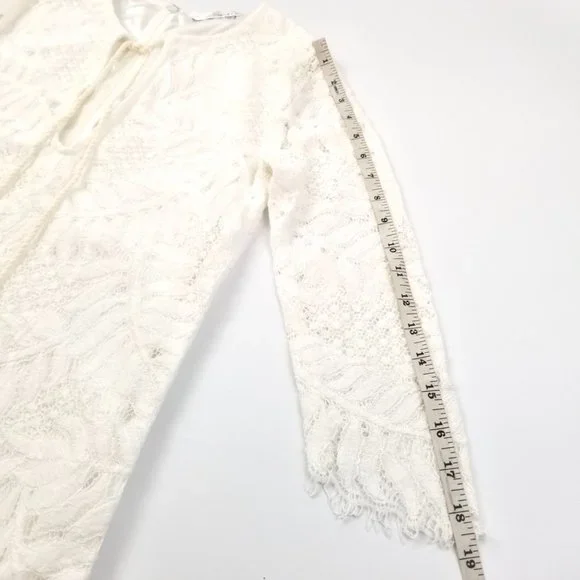 LOVERS + FRIENDS | White Lace Tassel Mini Dress XS - Picture 10 of 12